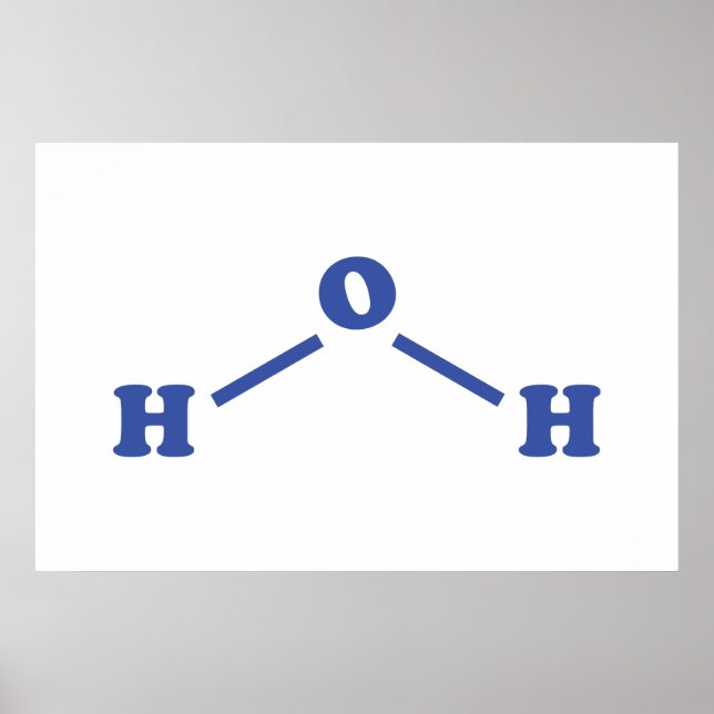 Water Molecular Chemical Formula Poster (Front)