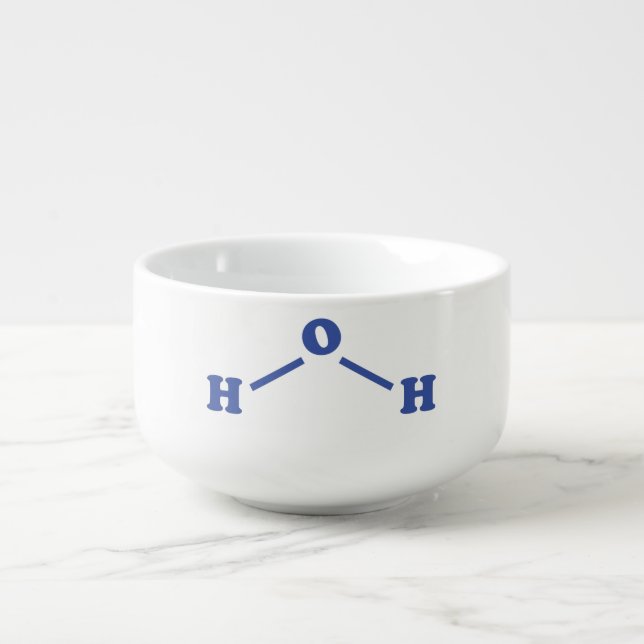 Water Molecular Chemical Formula Soup Mug (Front)