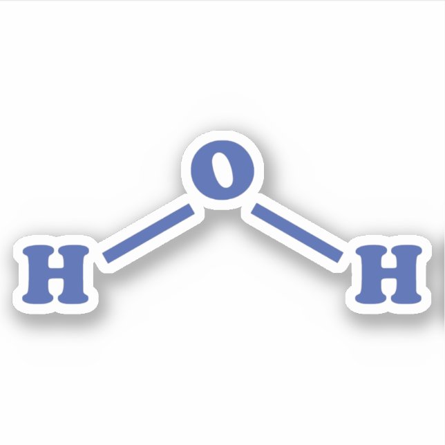 Water Molecular Chemical Formula Sticker (Front)