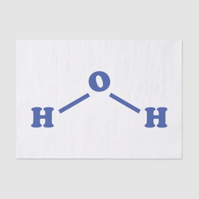 Water Molecular Chemical Formula Tissue Paper (Front)