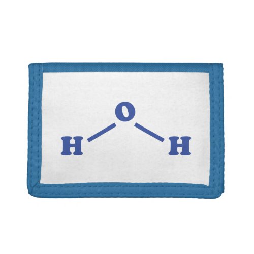 Water Molecular Chemical Formula Trifold Wallet