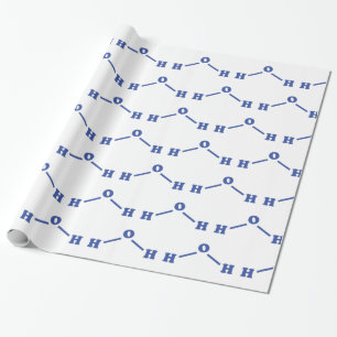Water Molecular Chemical Formula Wrapping Paper