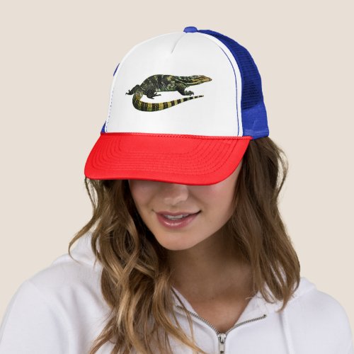 Water monitor lizard trucker hat