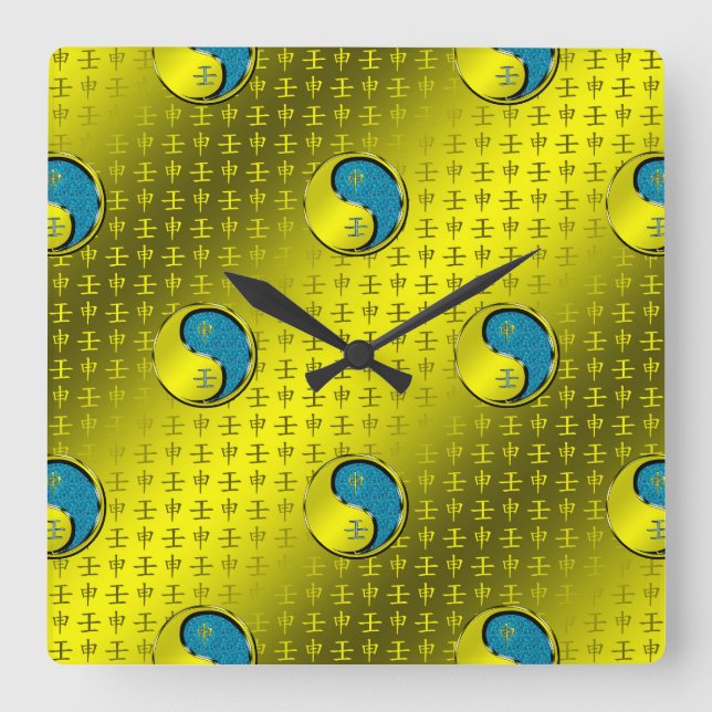 Water Monkey Square Wall Clock (Front)