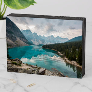 Water Moraine Lake Alberta Canada Wooden Box Sign