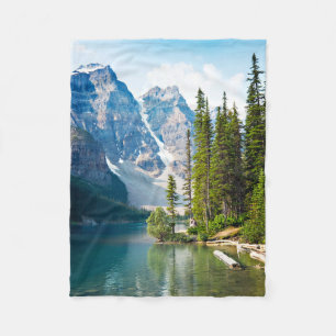 Water   Moraine Lake, Canada Fleece Blanket