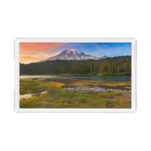 Water  Mt Rainier National Park Washington Acrylic Tray
