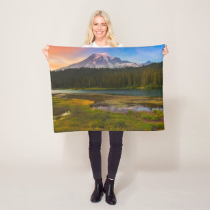 Water   Mt. Rainier National Park, Washington Fleece Blanket