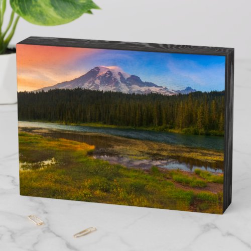 Water  Mt Rainier National Park Washington Wooden Box Sign