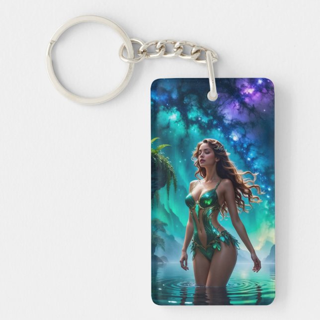 Water Nymph of the Galactic Lake Keychain (Front)
