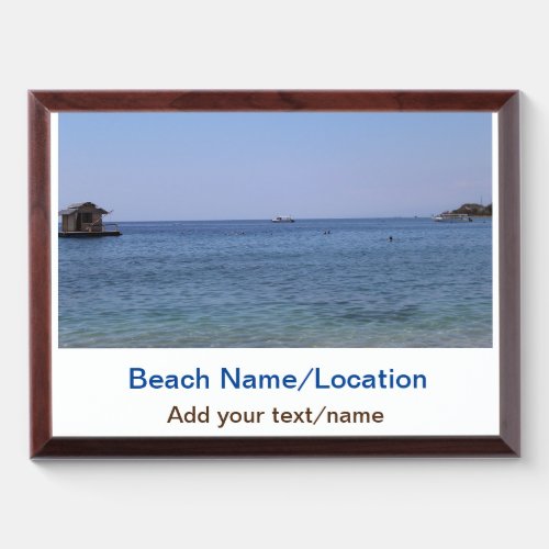 water ocean beach photo add name text place summer award plaque