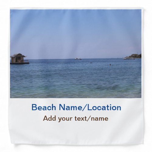 water ocean beach photo add name text place summer bandana