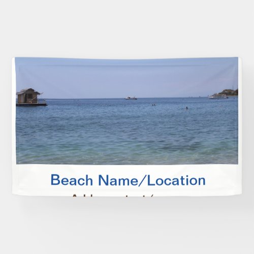 water ocean beach photo add name text place summer banner