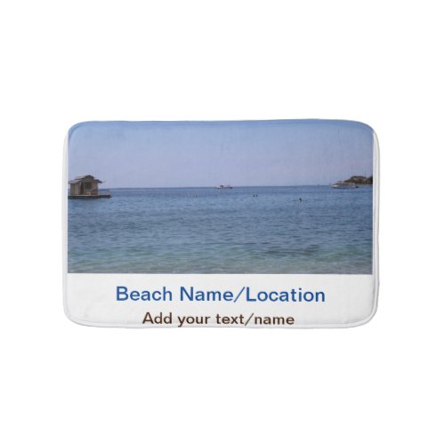 water ocean beach photo add name text place summer bath mat