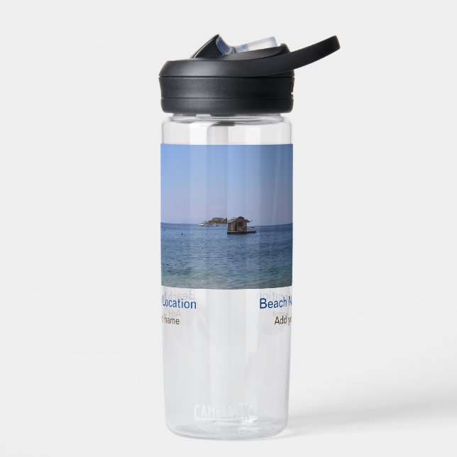 water ocean beach photo add name text place summer bottle (Left)