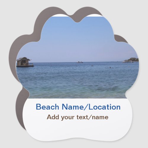 water ocean beach photo add name text place summer car magnet