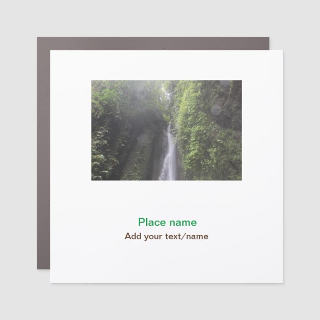 water ocean beach photo add name text place summer car magnet (Front)