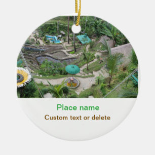 water ocean beach photo add name text place summer ceramic ornament