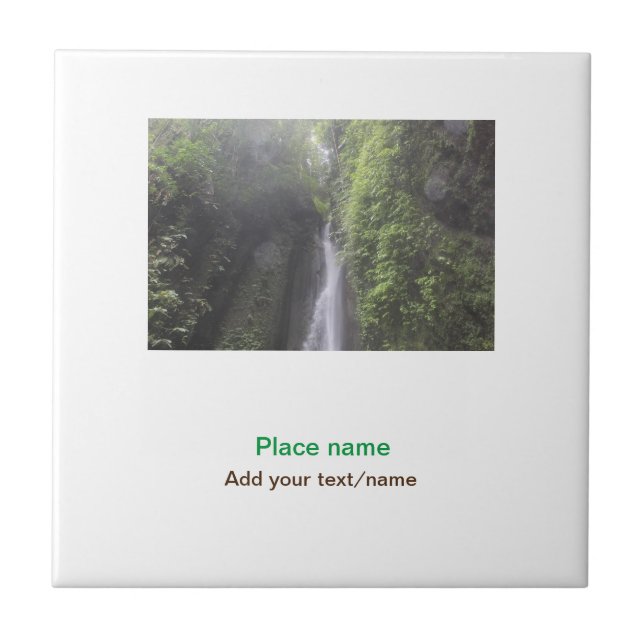 water ocean beach photo add name text place summer ceramic tile (Front)