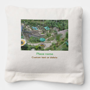 water ocean beach photo add name text place summer cornhole bags