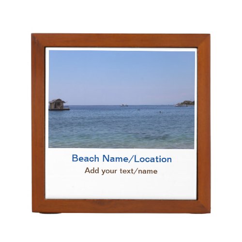 water ocean beach photo add name text place summer desk organizer