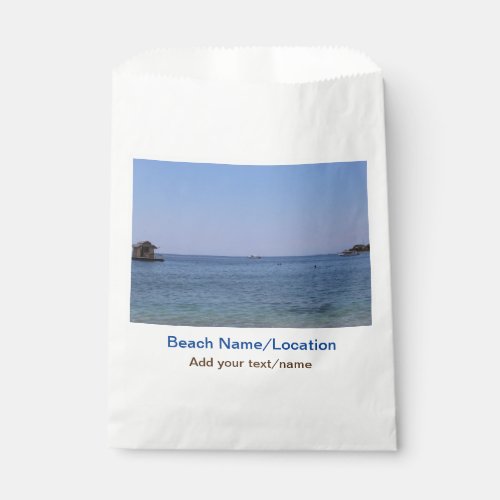 water ocean beach photo add name text place summer favor bag