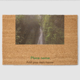 water ocean beach photo add name text place summer fiber doormat