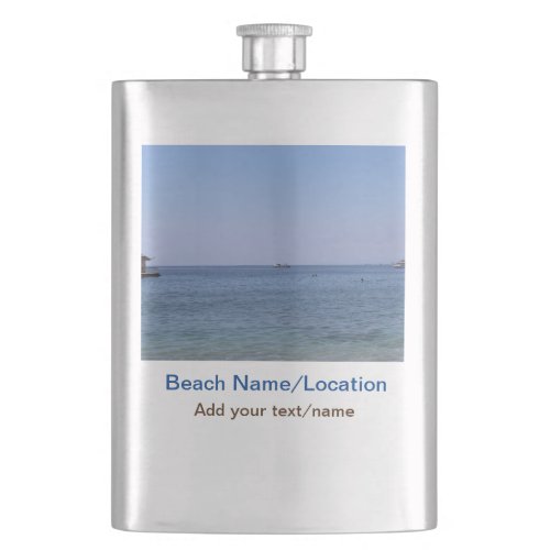water ocean beach photo add name text place summer flask