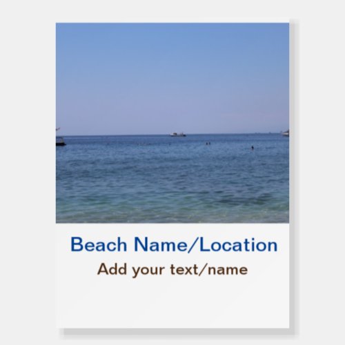 water ocean beach photo add name text place summer foam board