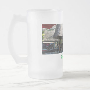 water ocean beach photo add name text place summer frosted glass beer mug