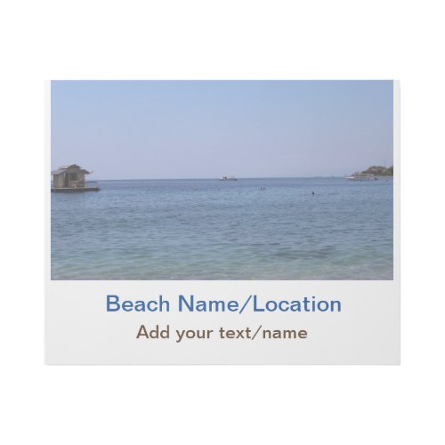 water ocean beach photo add name text place summer gallery wrap