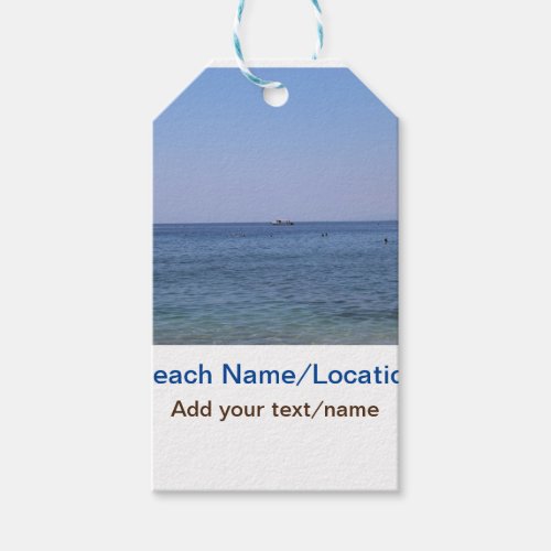 water ocean beach photo add name text place summer gift tags
