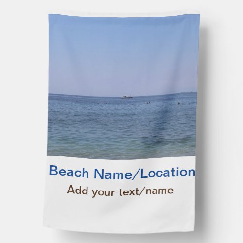 water ocean beach photo add name text place summer house flag