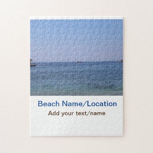 water ocean beach photo add name text place summer jigsaw puzzle