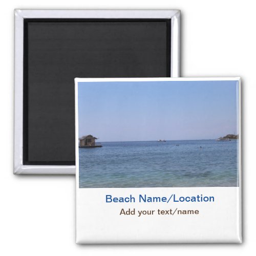 water ocean beach photo add name text place summer magnet
