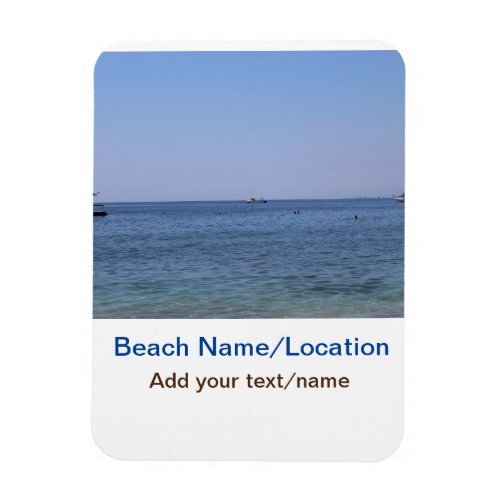 water ocean beach photo add name text place summer magnet