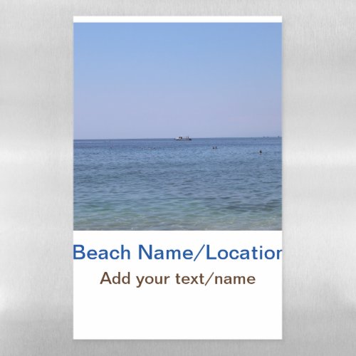 water ocean beach photo add name text place summer magnetic dry erase sheet