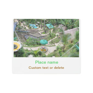 water ocean beach photo add name text place summer metal print