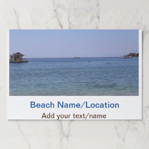 water ocean beach photo add name text place summer paper pad