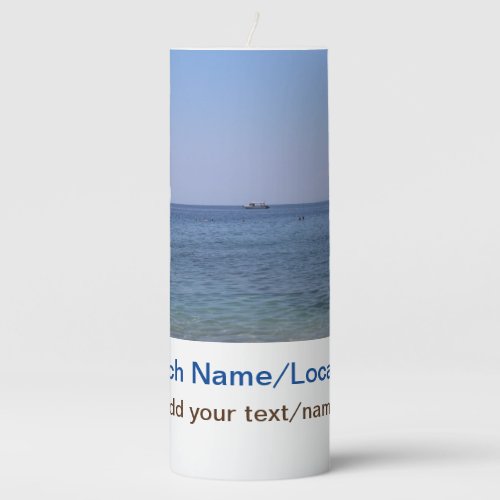 water ocean beach photo add name text place summer pillar candle