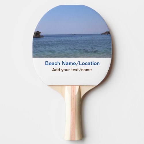 water ocean beach photo add name text place summer ping pong paddle