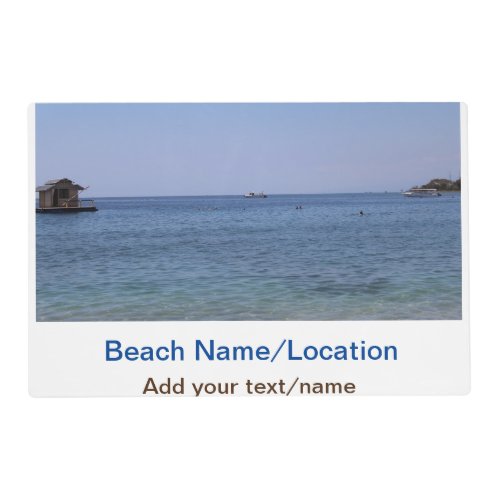 water ocean beach photo add name text place summer placemat