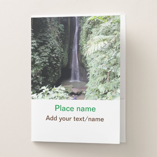 water ocean beach photo add name text place summer pocket folder (Front)