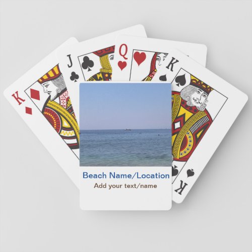 water ocean beach photo add name text place summer poker cards