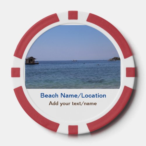 water ocean beach photo add name text place summer poker chips