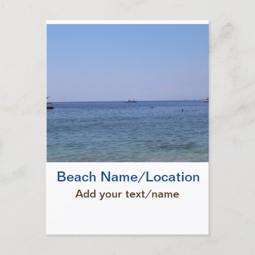 water ocean beach photo add name text place summer postcard