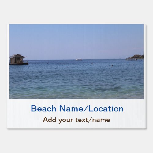 water ocean beach photo add name text place summer sign