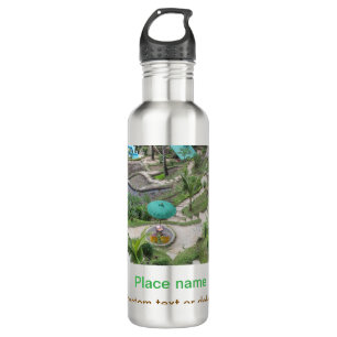 water ocean beach photo add name text place summer stainless steel water bottle