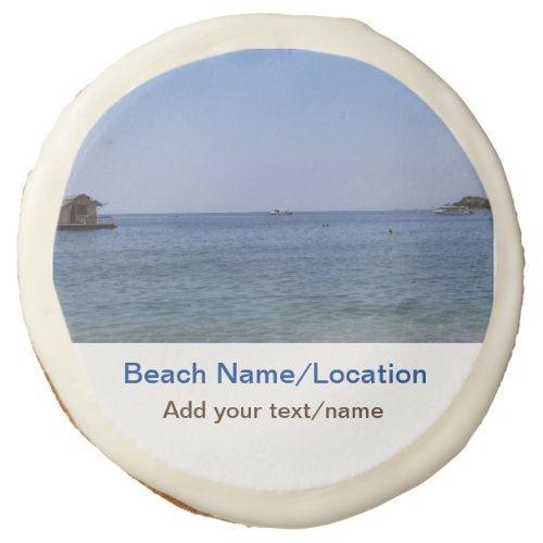 water ocean beach photo add name text place summer sugar cookie