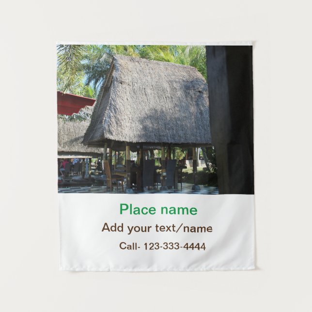 water ocean beach photo add name text place summer tapestry (Front)